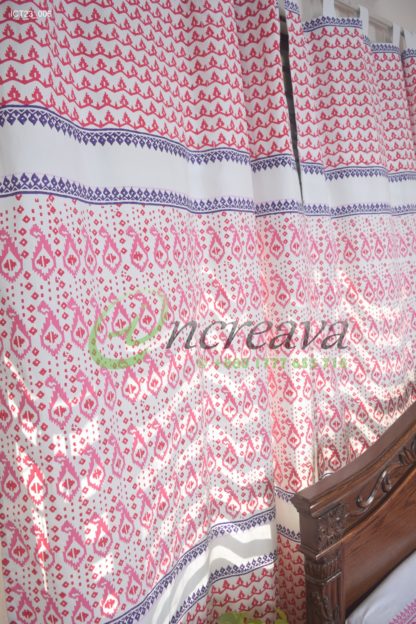 White Pink Magenta Jamdani Cutain