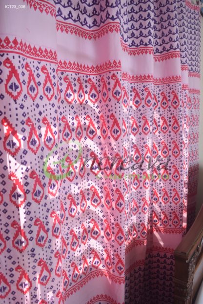 White Pink Magenta Jamdani Cutain