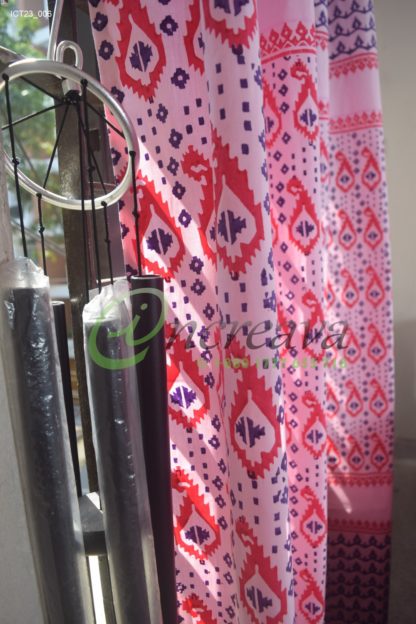 White Pink Magenta Jamdani Cutain