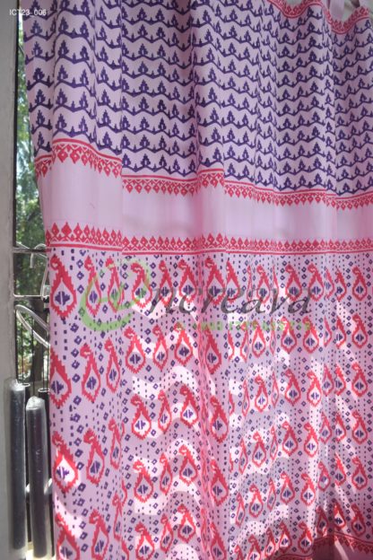 White Pink Magenta Jamdani Cutain