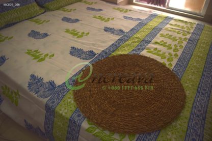 White Blue Green Leaf Bed cover