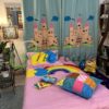 Pink Rainbow Bed Cover
