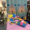 Pink Rainbow Bed Cover