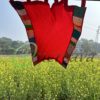 Patchwork Red curtain