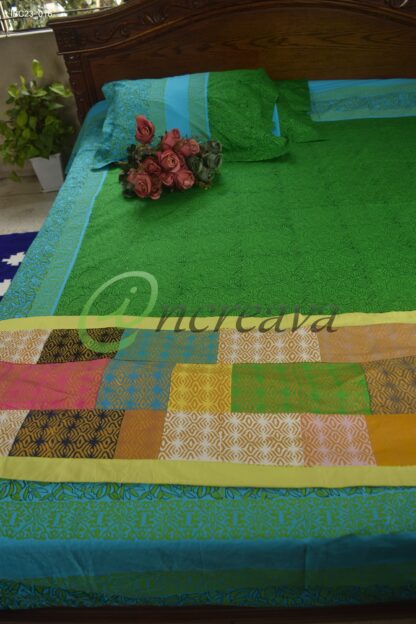 Green Blue Bed Cover